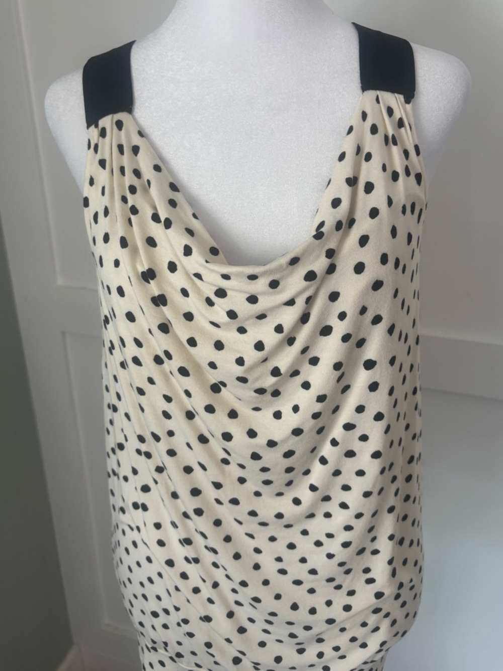 MICHAEL Michael Kors Cream Polka Dot Cowl Neck Tank size small great condition